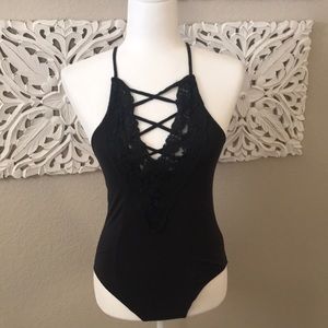 Navy blue cotton bodysuit